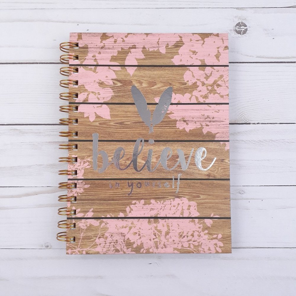 Journal Notepad Notebook  Believe in Yourself Lined Sheets 6.25x8.5 inch